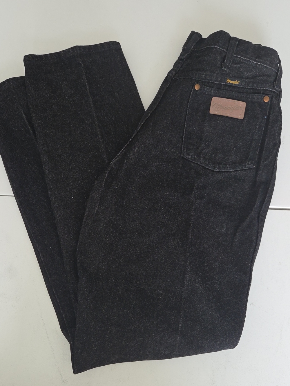 Vintage 90s Wrangler Women's Cowboy Cut Black Denim Jeans Made In USA Western